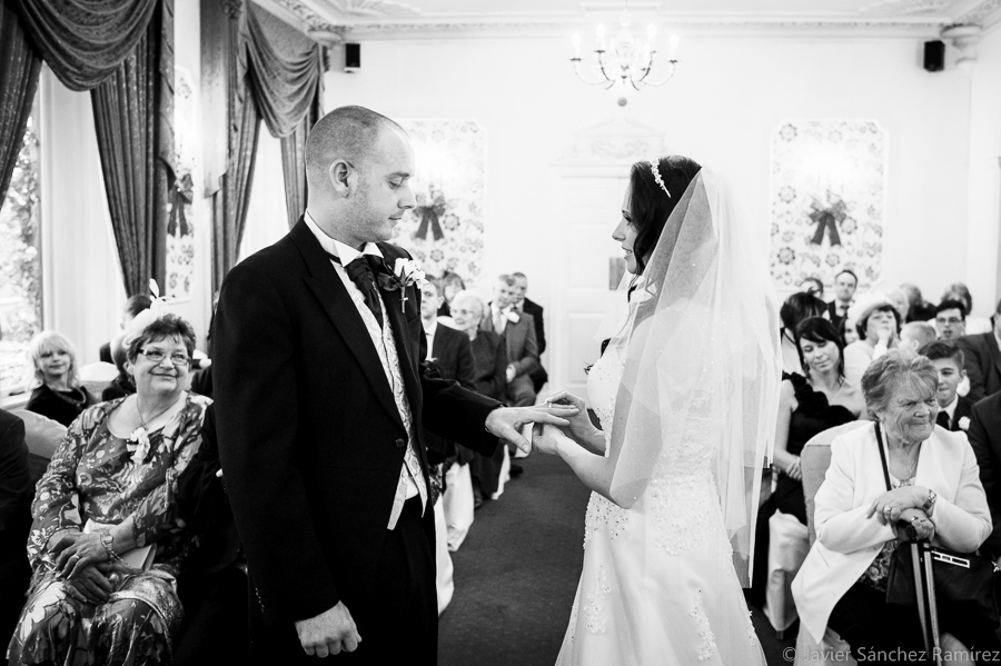 Wedding rings at the ceremony